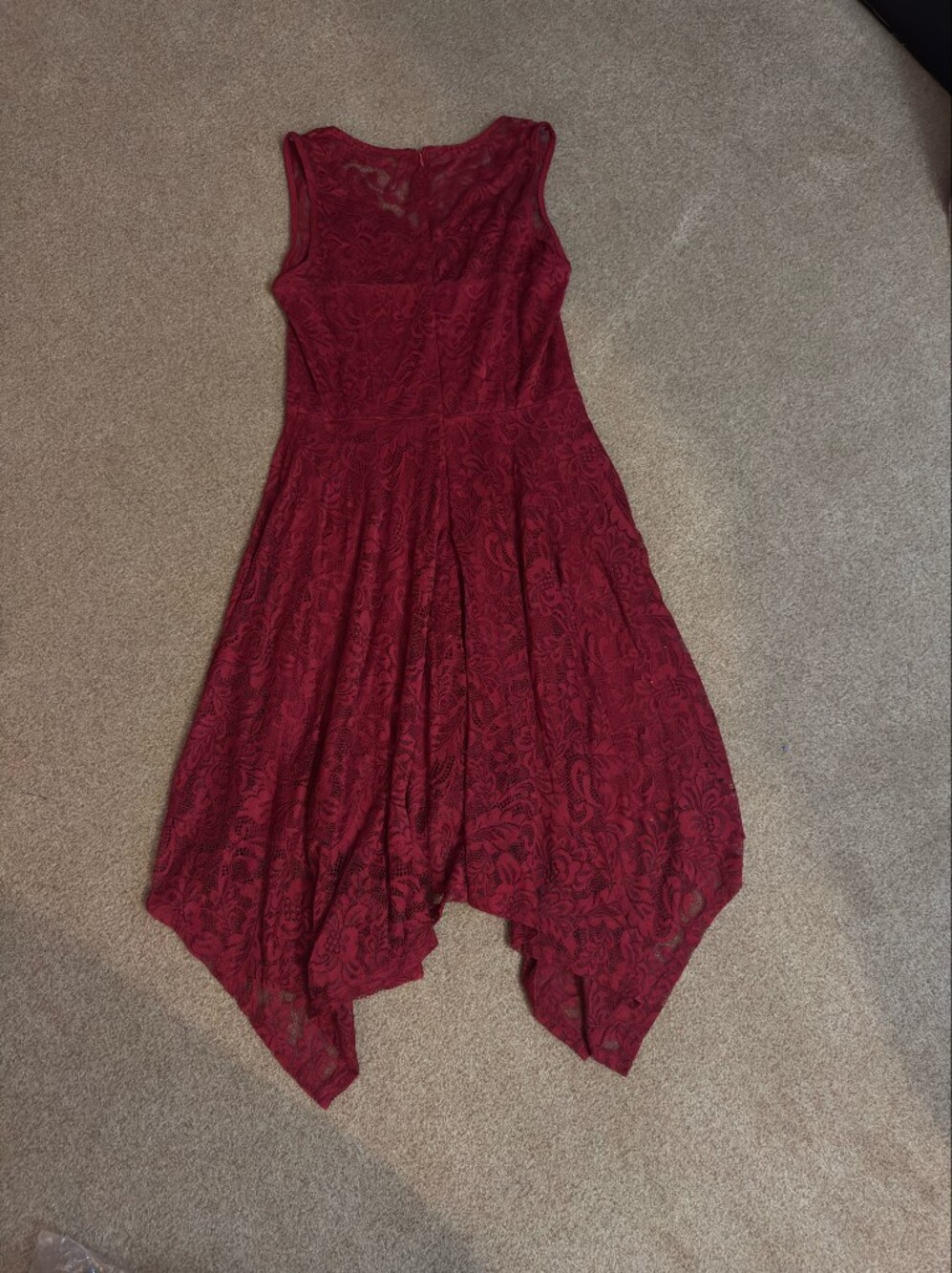 MeetJen Elegant Red Lace Fit & Flare Dress